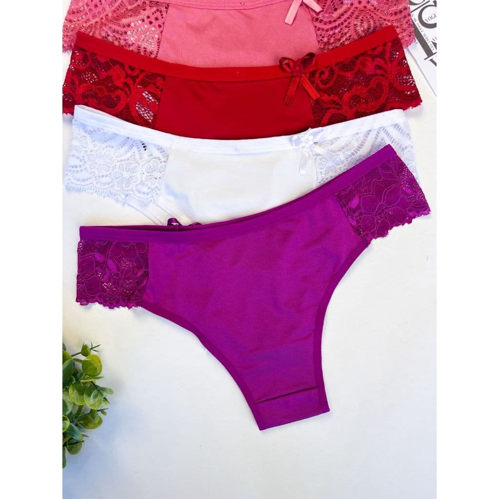 kit 5 calcinha tanga com renda tangão feminina calcinhas  conforto C15