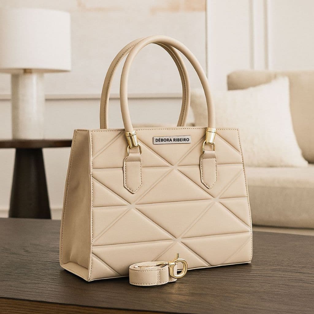 Bolsa Feminina Média Transversal De Ombro Bordada Reforçada Com Bolso Qualidade Premium