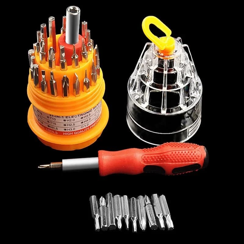 Kit Jogo de Ferramentas 31 Peças | Chaves Allen, Torx, Fenda e Philips