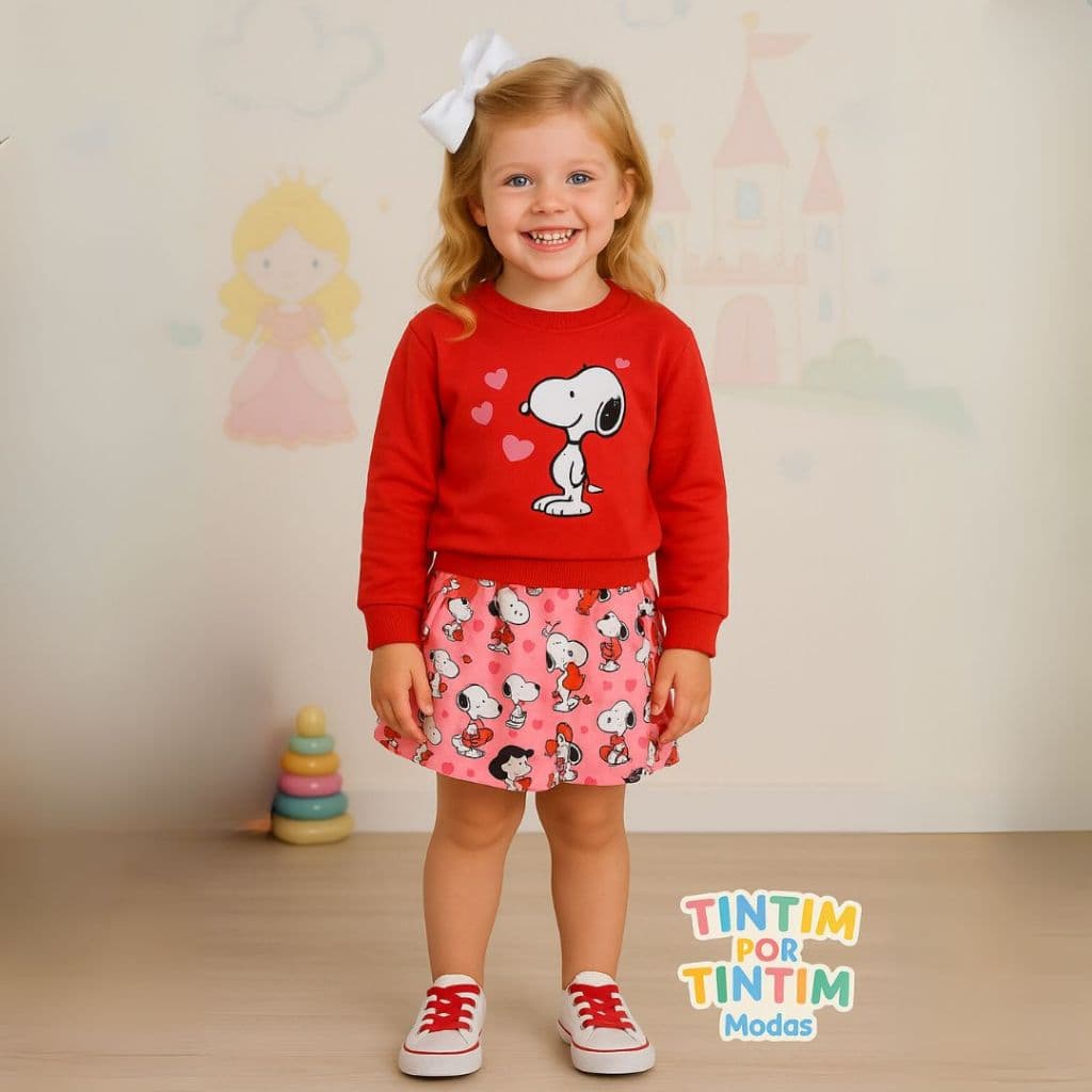Conjunto moletom  flanelado jaqueta e calça em infantil roupa inverno quentinha moda infantil Tintim por Tintim