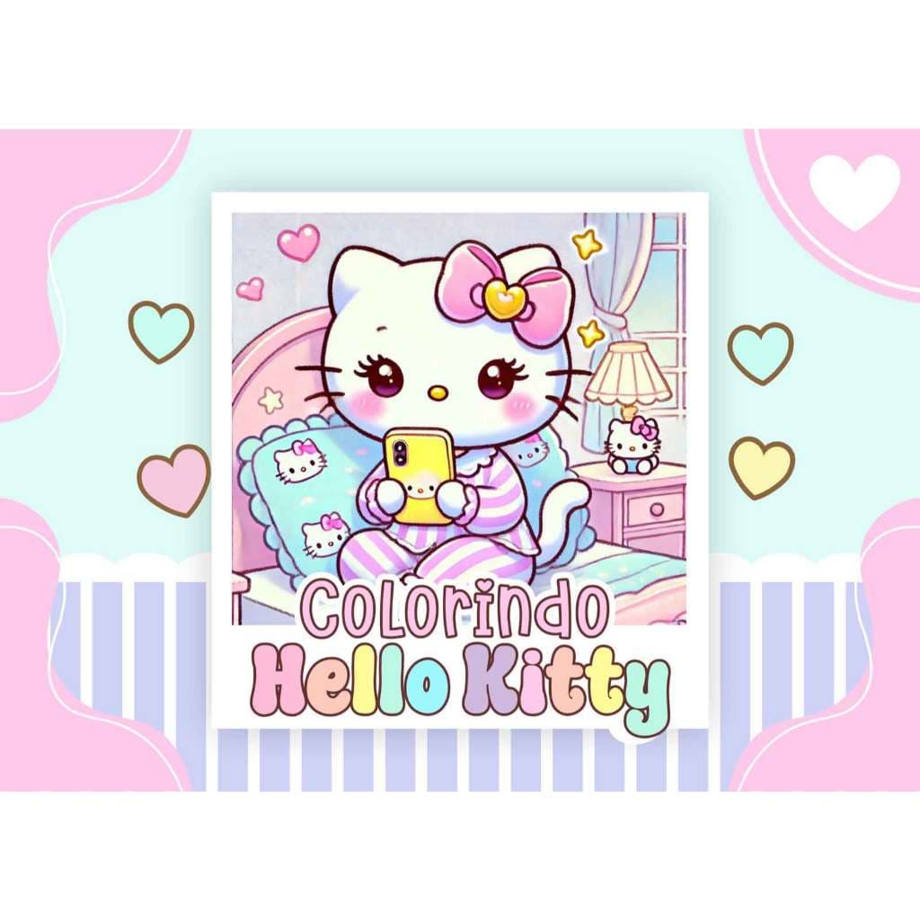 Livro colorir fantastico hello kitty crianças adultos capa dura resis cn