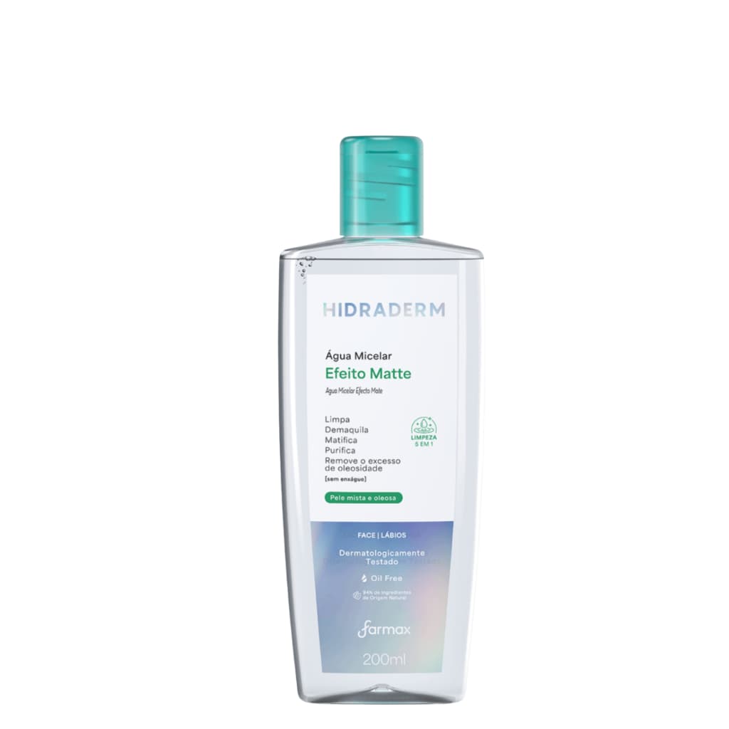 Água Micelar Matte Hidraderm 200ml Farmax