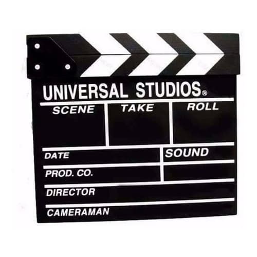 Claquete Cinema Profissional Em Madeira Com Movimento Claq Universal Studios 20X19.5CM