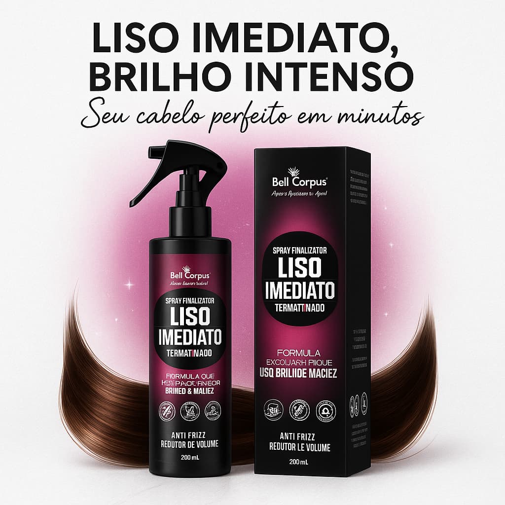 Spray Liso Imediato & Protetor Térmico: cabelo liso, sem frizz e protegido do calor
