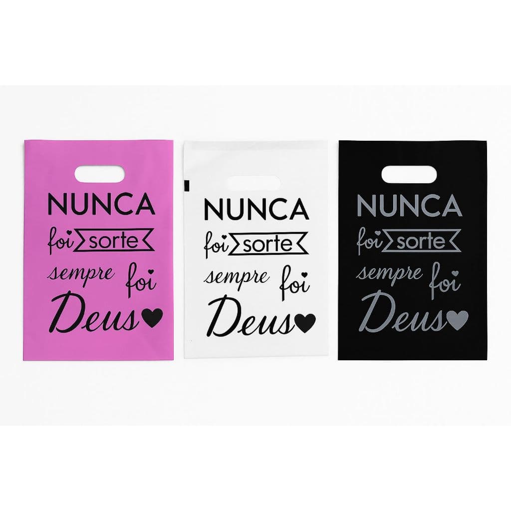 50 sacolas 20x30 boca vasada com freses sempre foi Deus