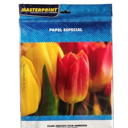 Vinil Adesivo Branco Brilhante 135g A4 à Prova d'Água Filme Autoadesivo Masterprint com 10 folhas