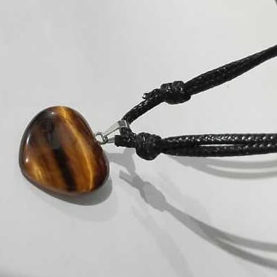 Colar Olho de tigre Pedra natural coração Hippie Lapidado Turmalina Negra Ametista Quartzo
