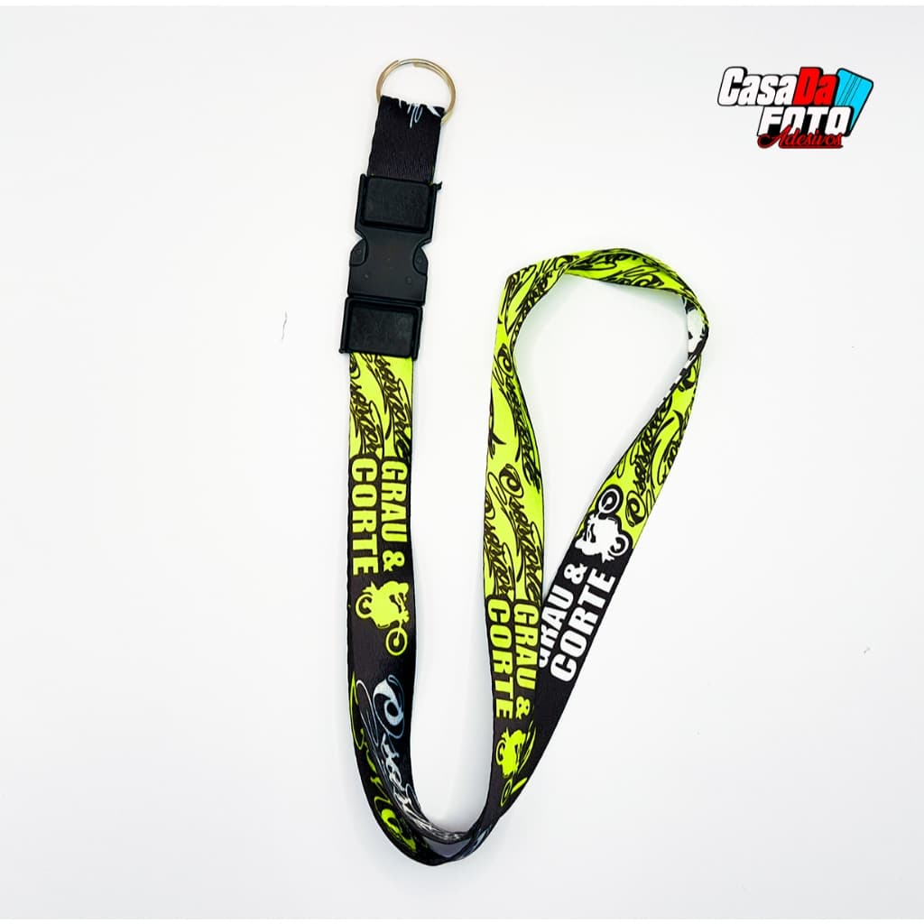 Chaveiro Osascorte, Grau e Corte com engate Rápido Moto Cordão Tirante Pescoço Crachá