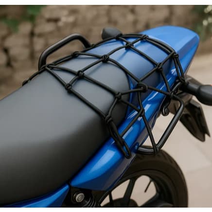 ede Elástica para Moto 35x35 cm Preta — Ideal para Transporte Seguro de Cargas e Capacetes na Moto