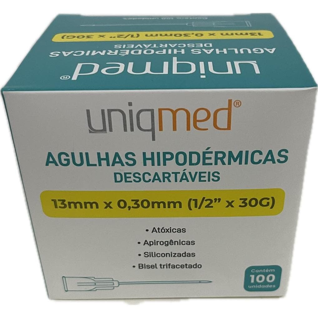 Agulha 13x3 Hipodermica Carboxiterapia Anvisa C/ 100