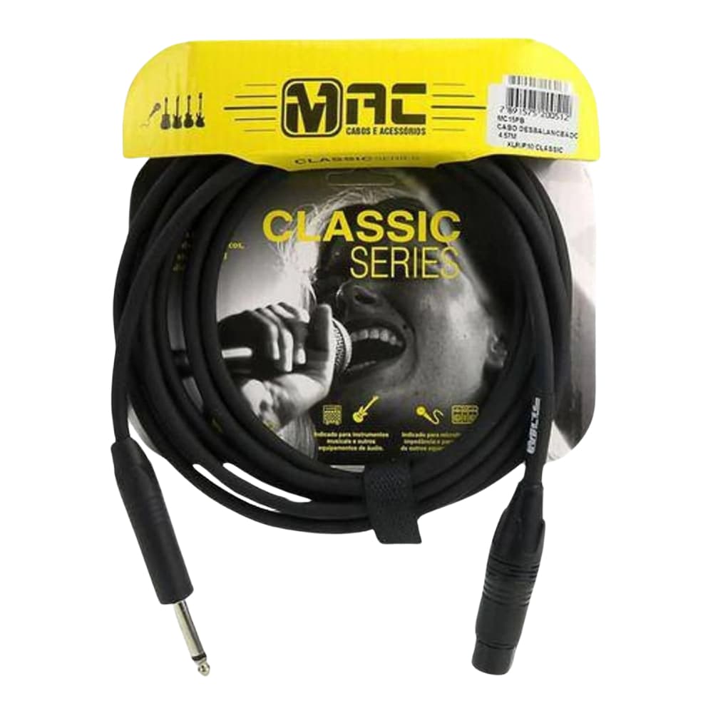 Cabo Para Microfone Xlr Femea X P10 Mac Cabos 4.57metros Desbalanceado
