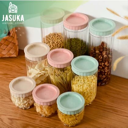 Conjunto 3 Potes Empilhável Com Tampa com Vedação de Silicone Hermética