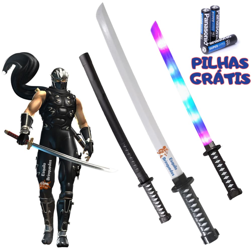 Katana Espada De Brinquedo Espada Ninja Samurai Luzes e Som