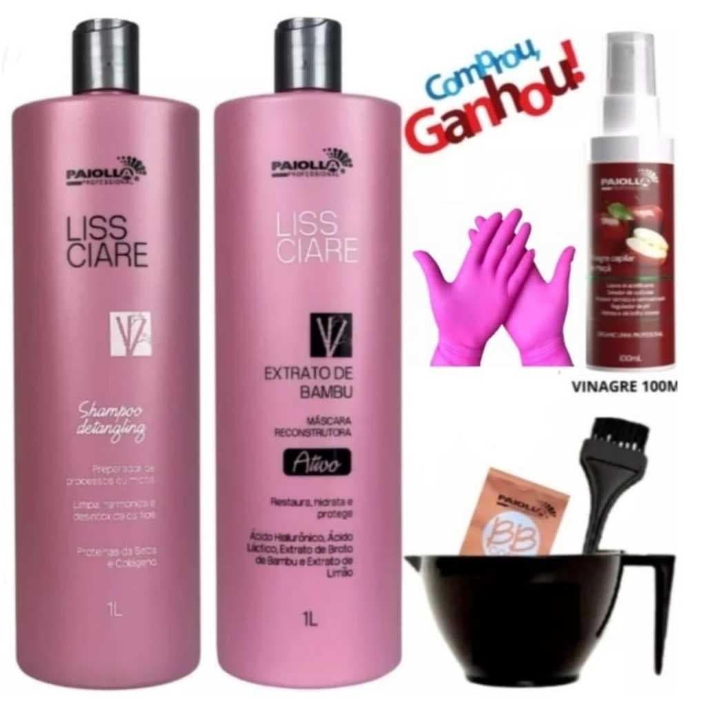 Paiolla - Kit Bambu Liss Care 2x1L + kit Aplicação