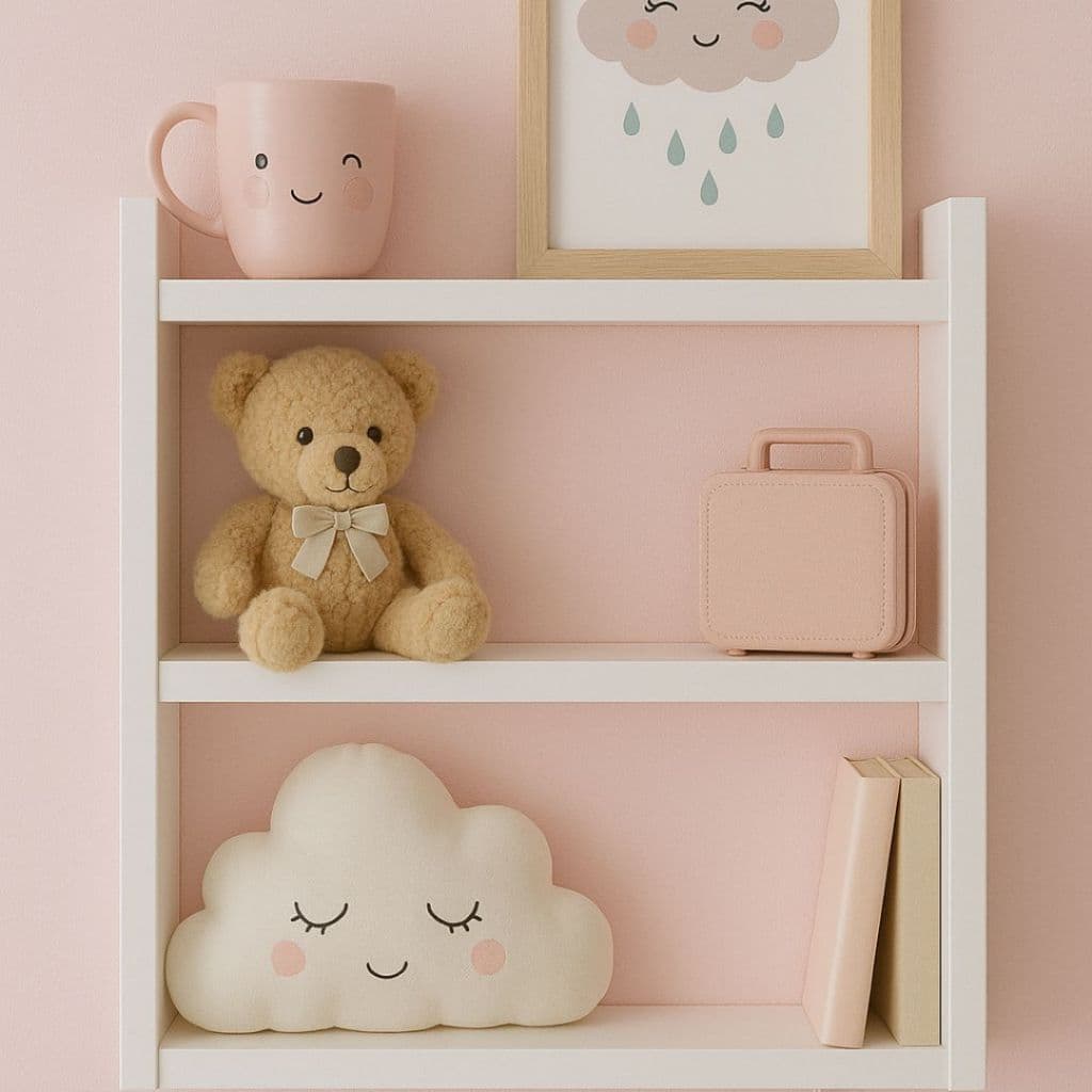 Prateleira para quarto de bebe mdf cor branca