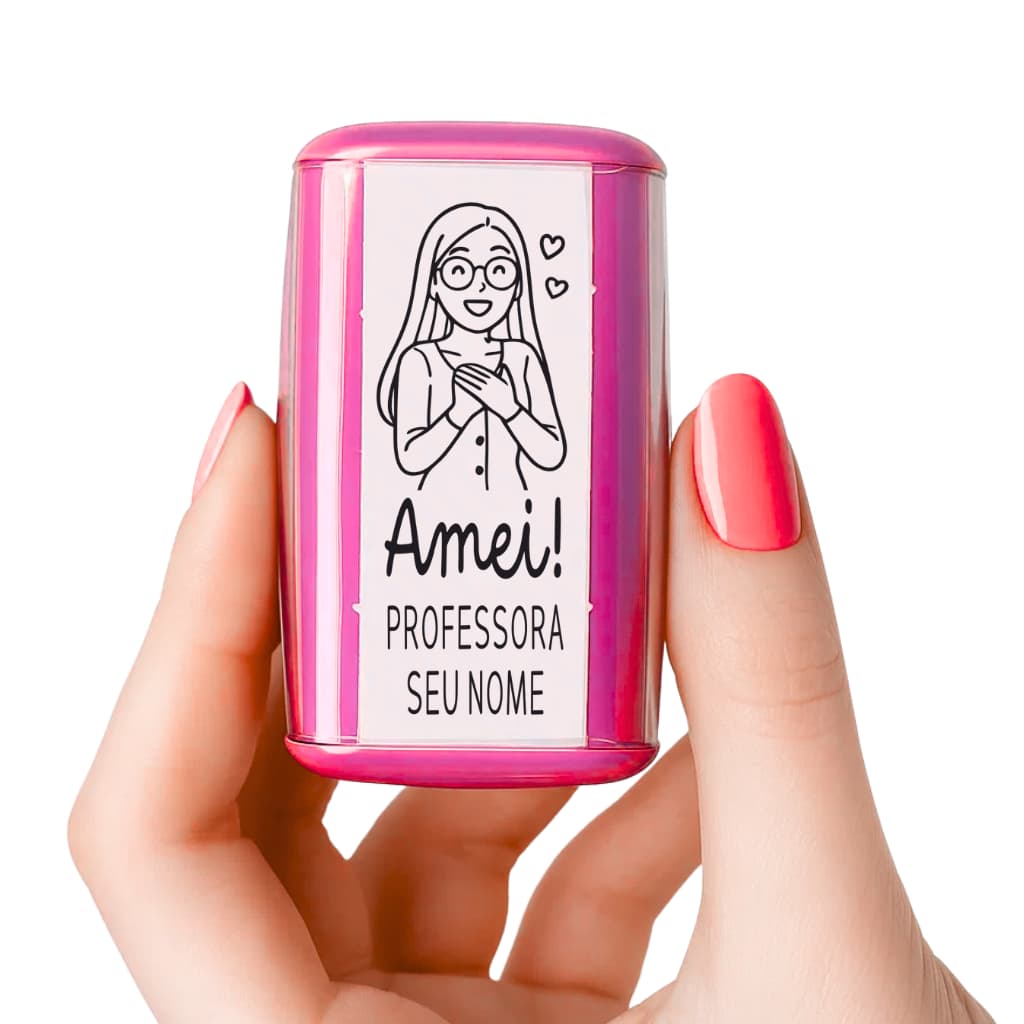 Carimbo para professores Amei | Carimbo Educativo | Carimbo com nome professora