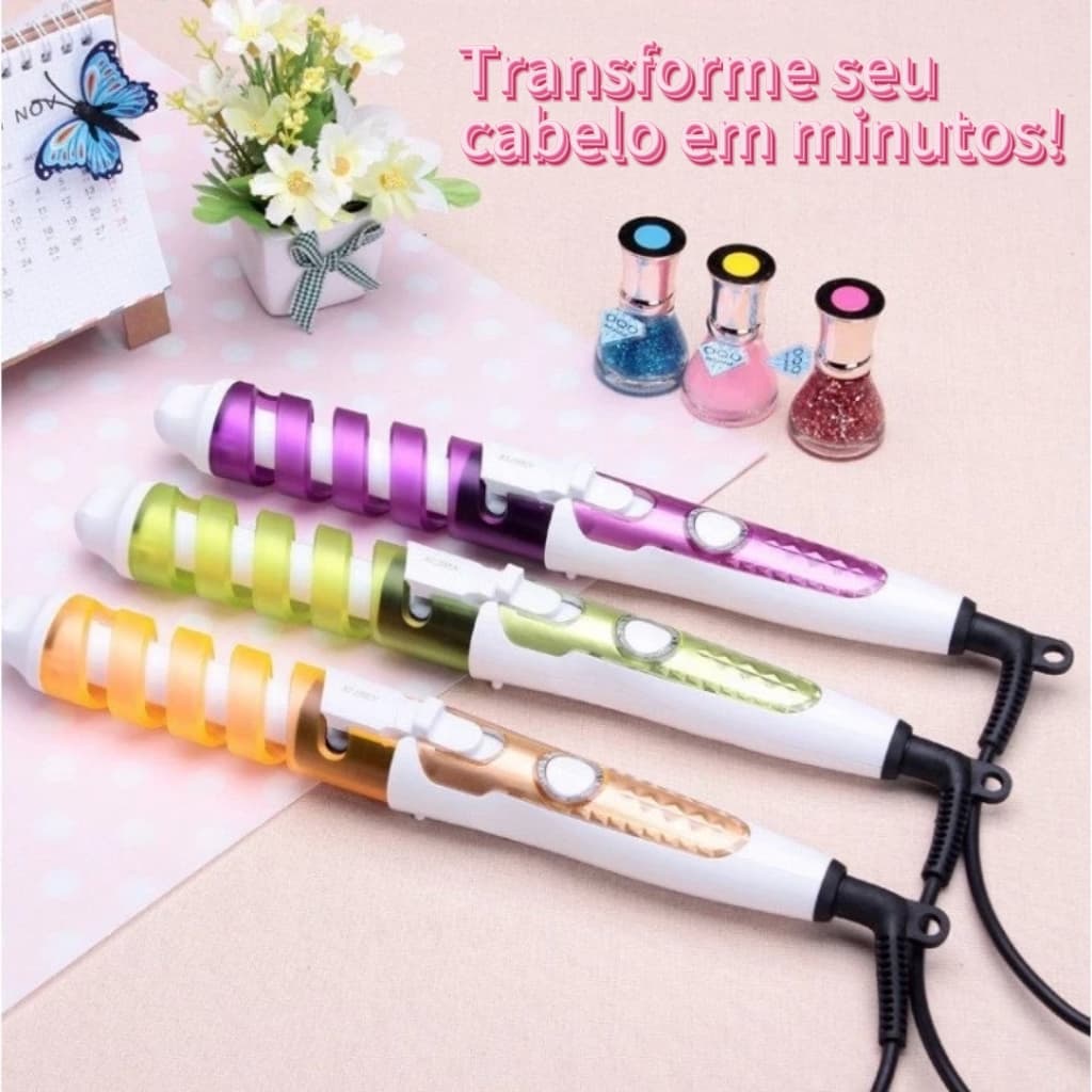 💖【ESTILO MACARON】Modelador de Cabelo Espiral Automático, Ondas Perfeitas para Iniciantes, Anti-queimadura e Duradouro