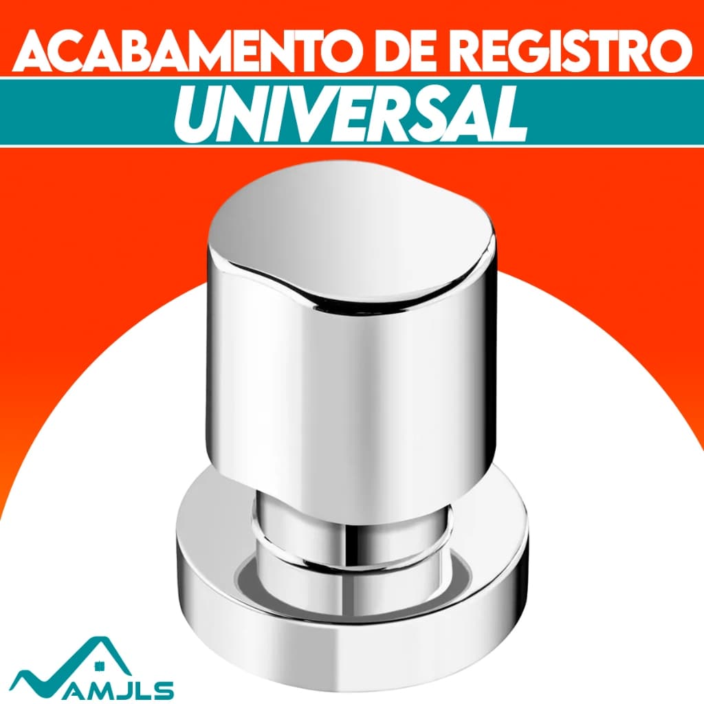 Acabamento Petra Para Registro Universal Cromado ABS 1/2 | 3/4  Tigre | Fabrimar | Deca | Docol