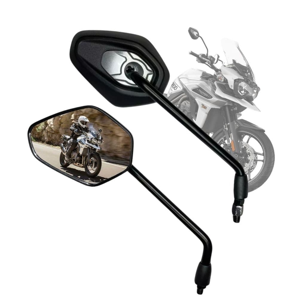 Par Retrovisor Modelo Tiger 1200 Rosca Honda Preto Espelho Moto