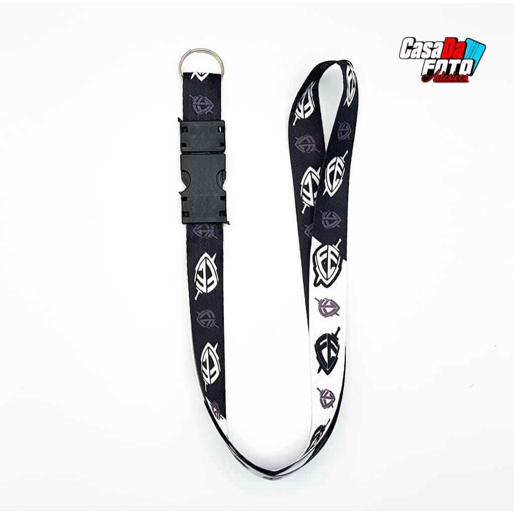 Chaveiro Escudo da Fé com engate Rápido Moto Cordão Tirante Pescoço Crachá