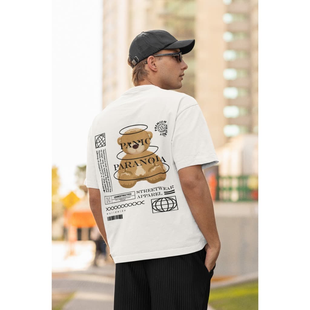 Camisa Oversized Streetwear Urso Confortavel Style Camiseta