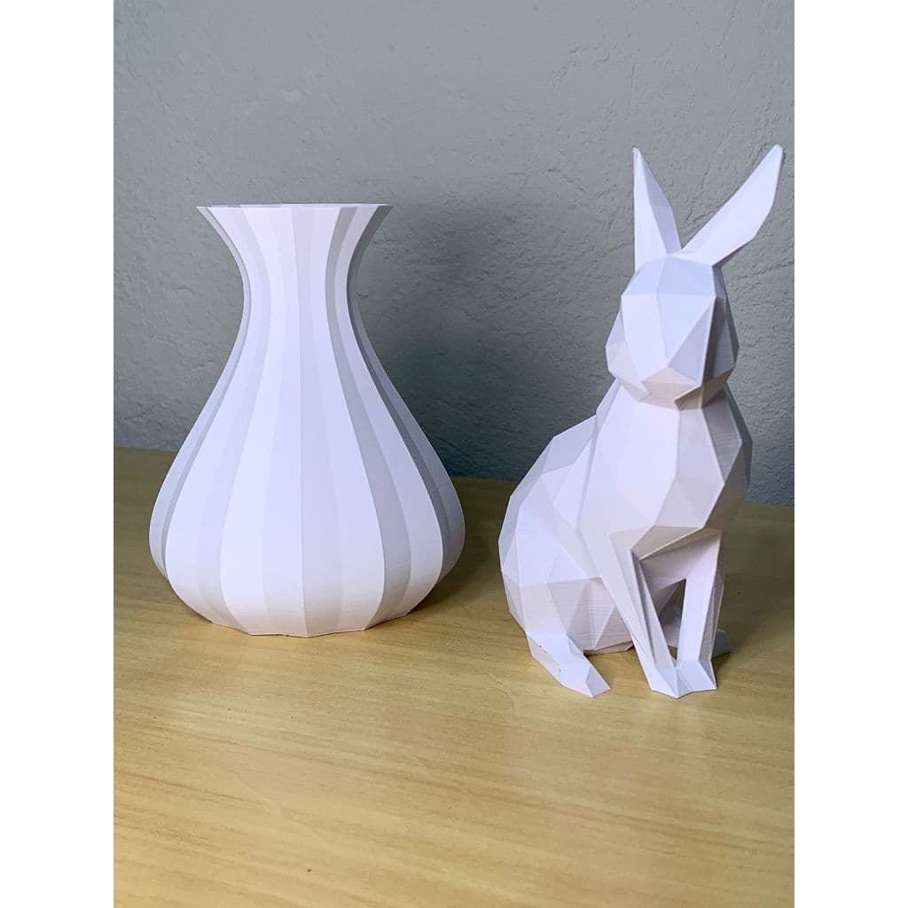 Kit 2 Itens Decorativos Branco em 3D-Vaso Moderno + Escultura Criativa