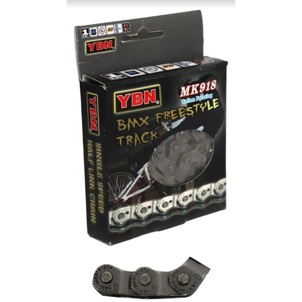 Corrente Bmx Ybn Halflink Meio Elo Grossa Single Speed Bmx Cor Prateado