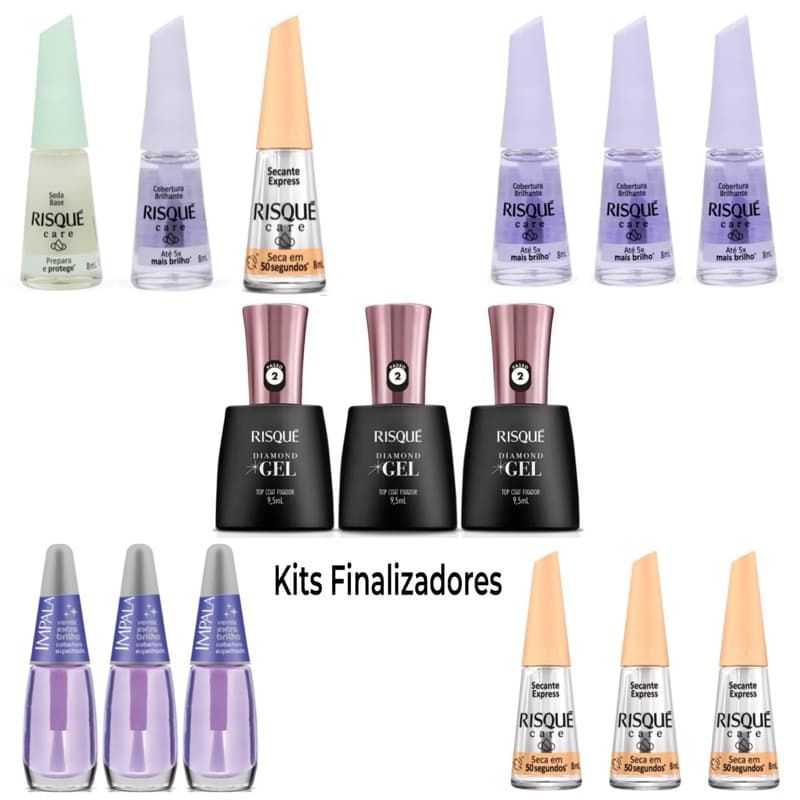 kit Esmaltes Extra Brilho Risque