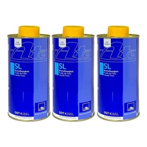 Fluido Freio DOT4 ATE 500ml Kit 3 Unidades Freio Embreagem Original