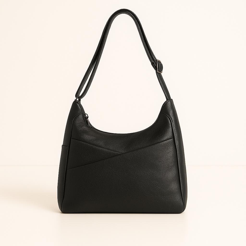 Bolsa Feminina Ombro e Transversal Couro Sintético Com Divisórias Média Espaçosa Casual Moderna