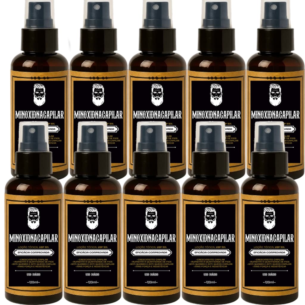 Kit 10x Tonico Pro Barba 120ml Serum para Crescimento de Cabelo Barba e Sobrancelha Crescimento Rápido Envio Imediato