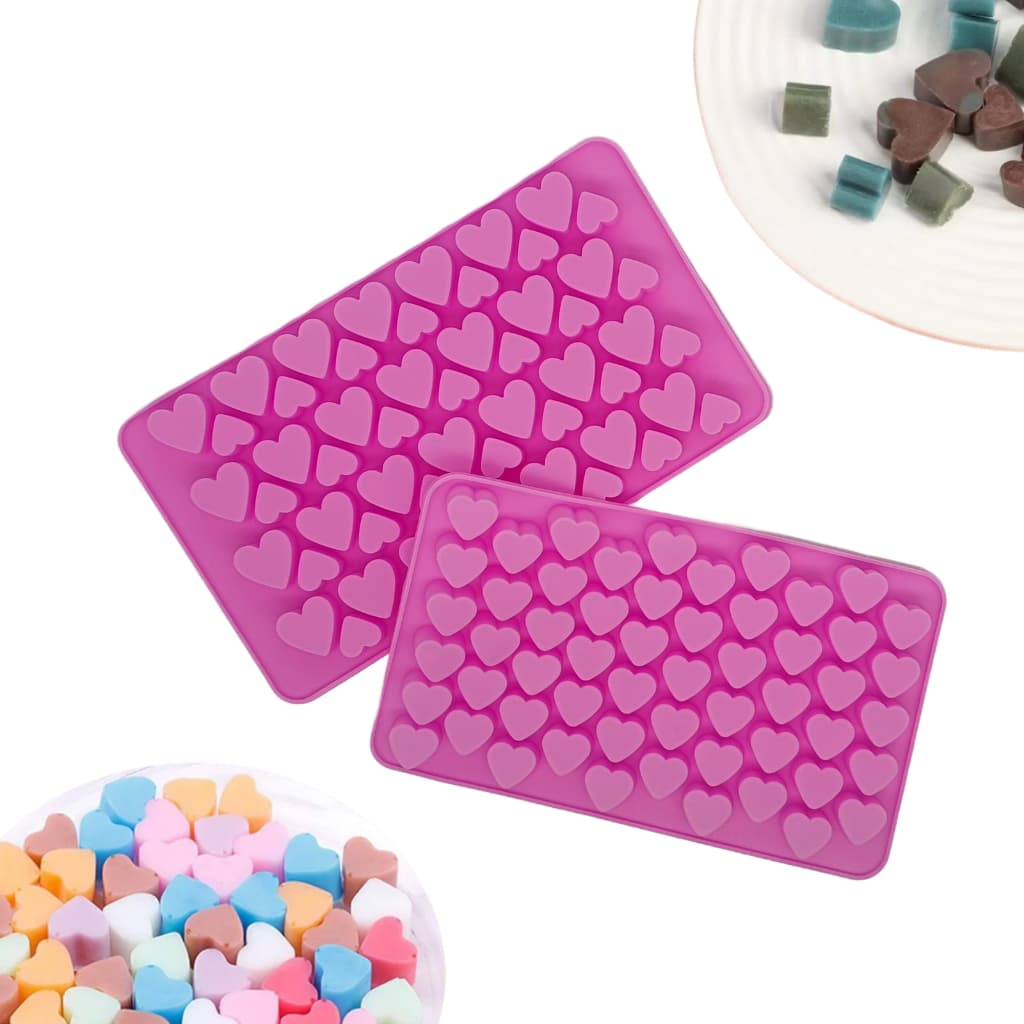 Molde Coração De Chocolate Silicone 55 Cavidade Goma Doce Bala Forma de Silicone Corações Vela