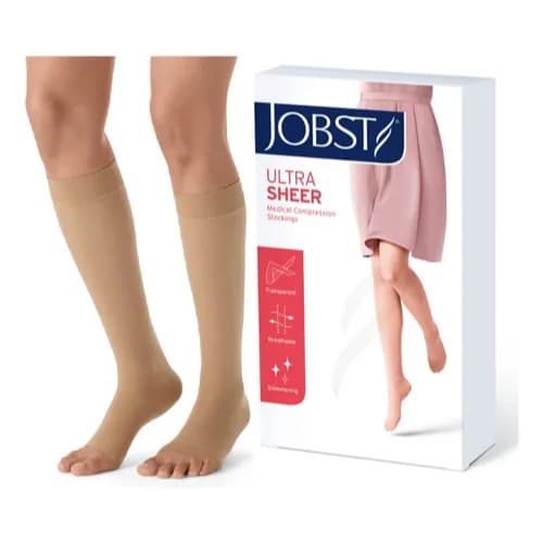 Meia 3/4 Jobst Ultrasheer Compressão 20-30 Mmhg ponteira aberta 75204