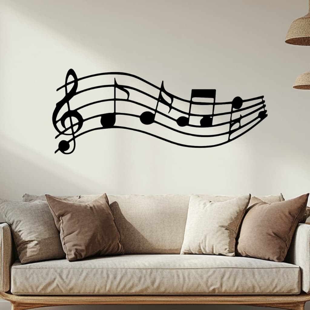 Quadro notas musicais Decorativo para parede Sala Quarto Mdf 3m