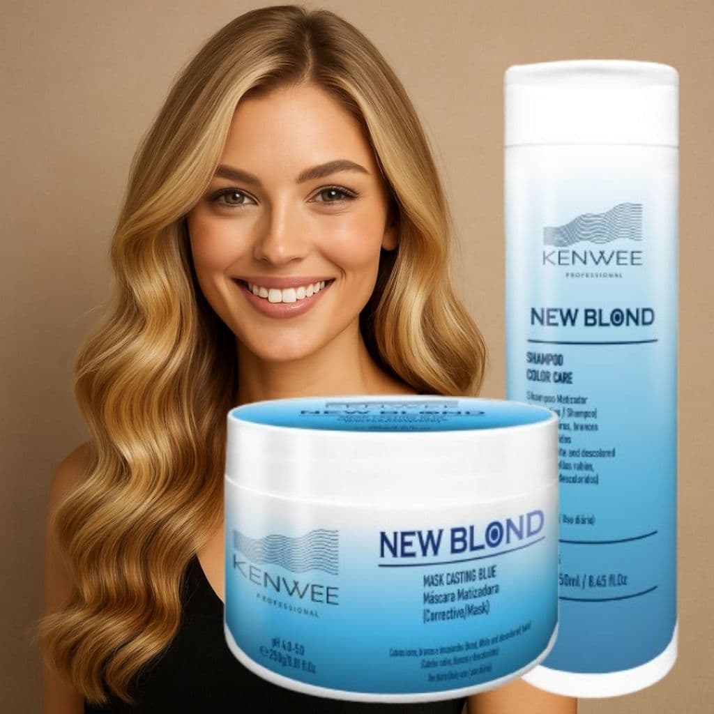 Kit Champoo e Máscara para cabelos Loiros New Blond Kenwee