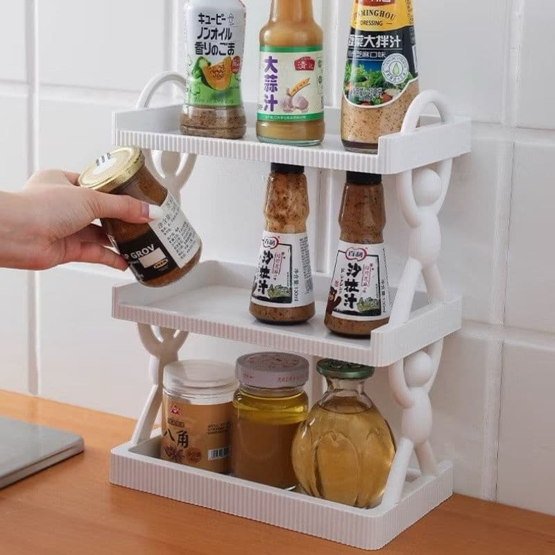 Suporte Prateleira Boneco Multicamadas de Plástico com Adesivo para Banheiro e Cozinha
