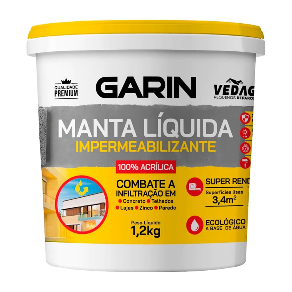 Manta Líquida Emborrachada Impermeabilizante 1,2kg