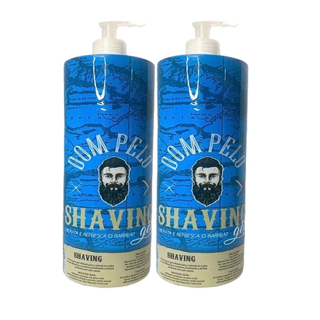 Kit 2 Shaving Gel Dom Pelo 1kg Profissional - Barba Suave Sem Irritações - Envio Imediato