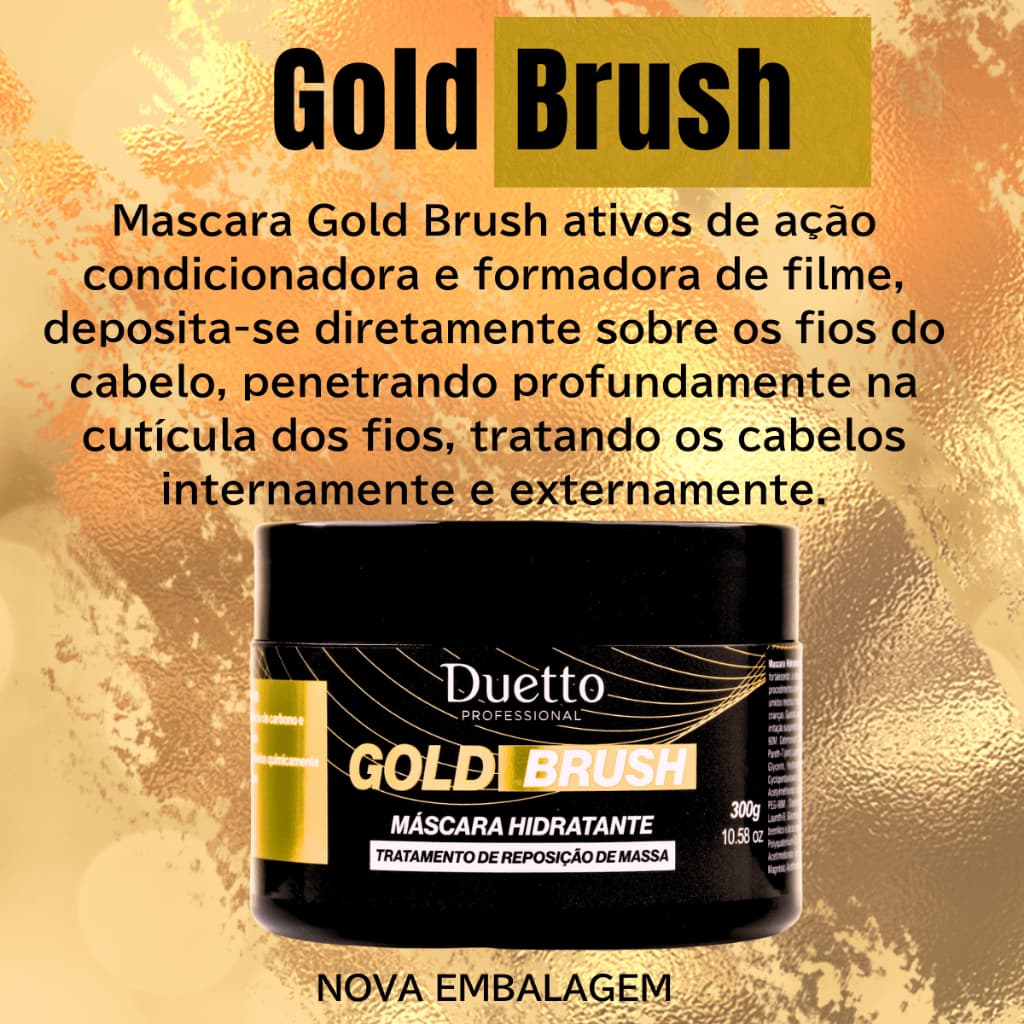 Máscara Hidratante Gold Brush Duetto 280g