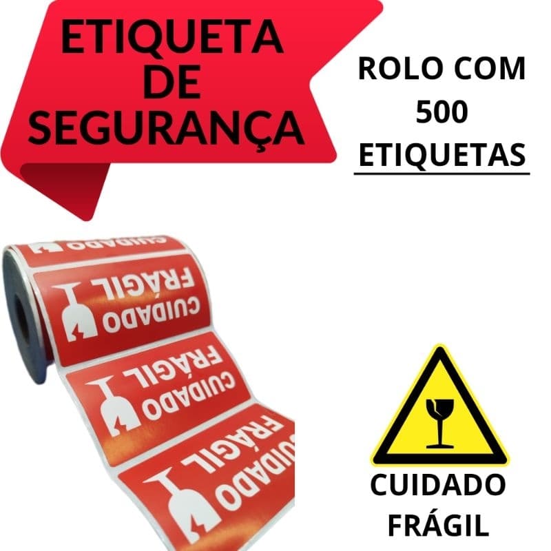 etiqueta (CUIDADO FRÁGIL) 500unidades(30m)