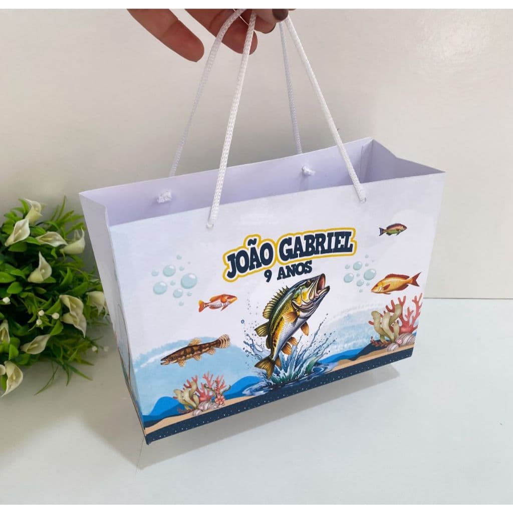 Sacolinha Personalizada PEGUE E MONTE pescaria / sacola surpresa / pesca