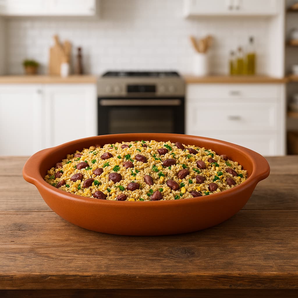 Travessa Cerâmica Assadeira De Barro Oval Para Feijoada Mesa