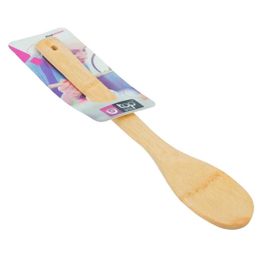 Colher de Bamboo Multiuso 30cm – Utensílio de Cozinha Natural, Leve e Resistente para Uso Diário Top Útil