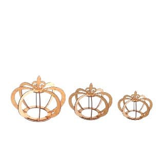 Trio de Coroa 3D Realeza Enfeite Festa Decoração MDF Cru Kit P M G