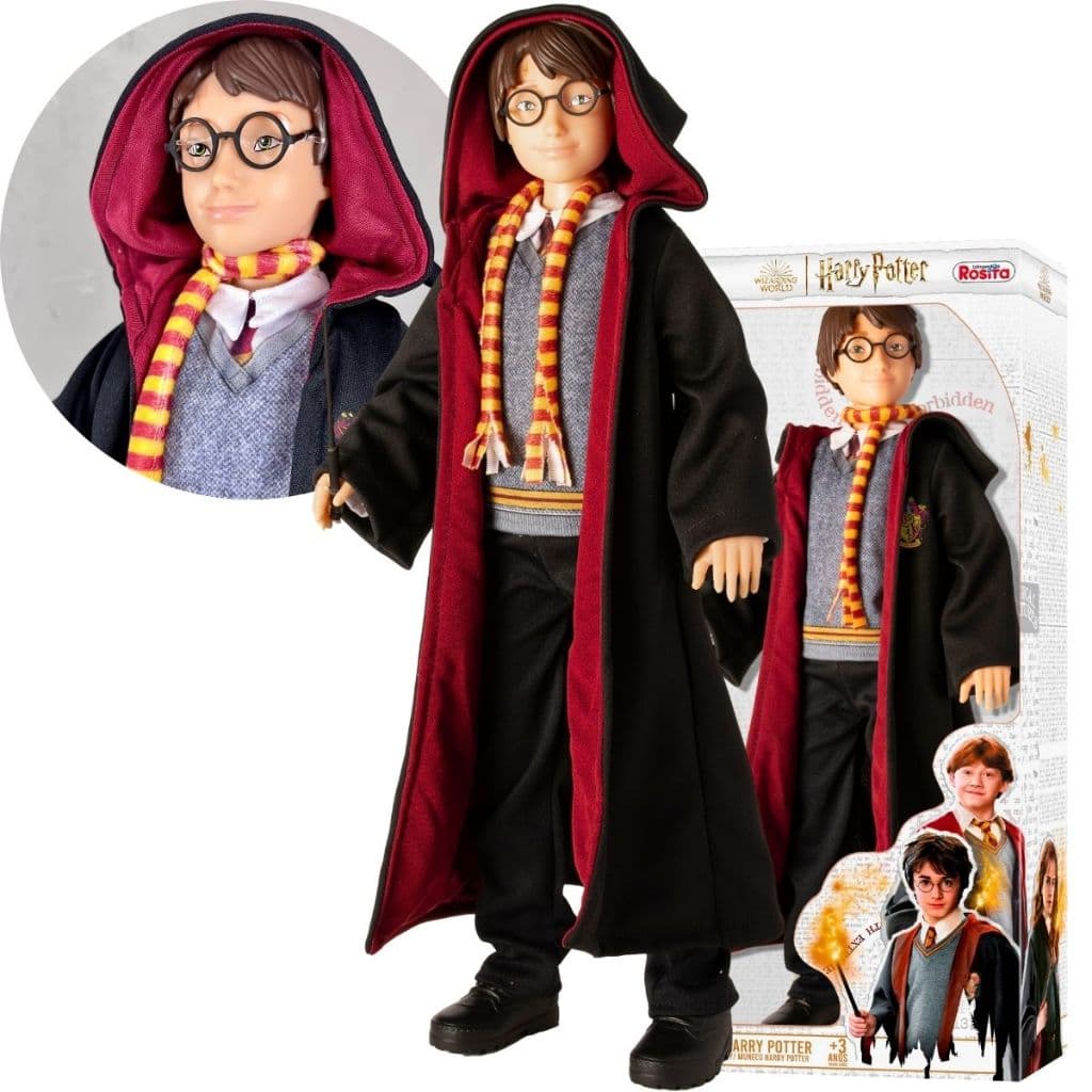 Figura Harry Potter Articulado 45cm 1650 Brinquedos Rosita Harry Potter Com Varinha