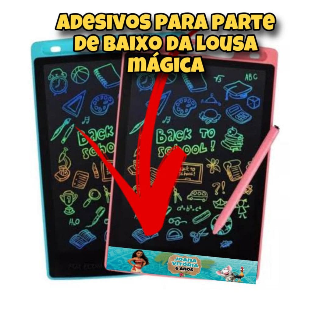 Adesivo para parte de baixo da lousa mágica (TODOS OS TEMAS)