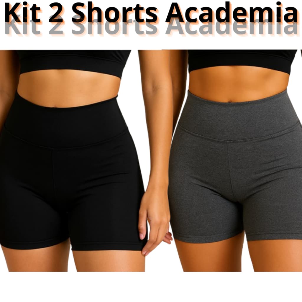 Kit Short Suplex Academia Fitness Feminino Cós Alto