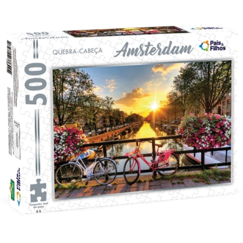 Quebra Cabeça Amsterdam 500 Peças Brinquedo Criança Adulto- PAIS E FILHOS