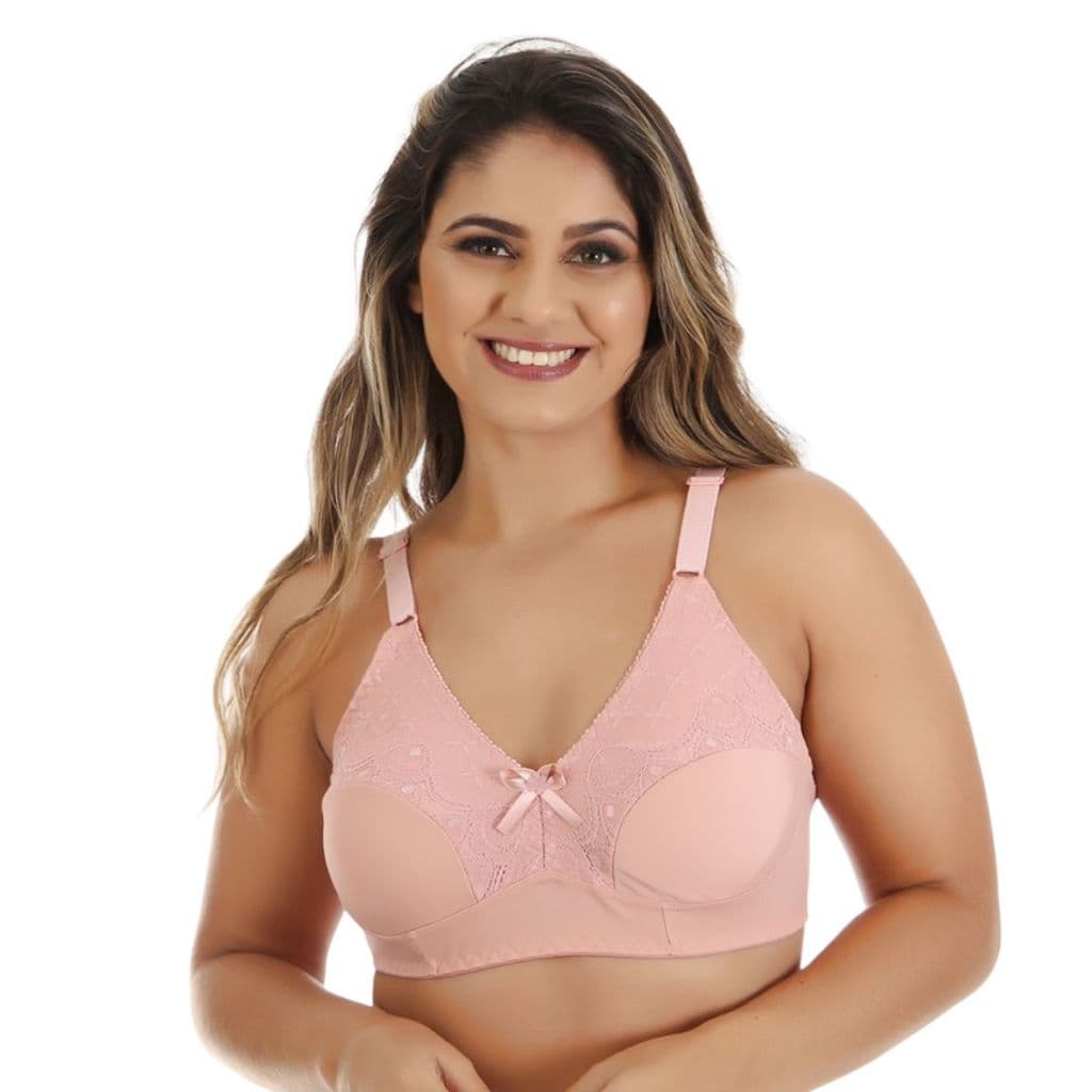 Sutiã Feminino com Renda Sem Bojo Reforçado Sustentação Luxo Alças Reguláveis Confortável