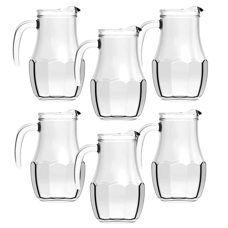 Conjunto 6 Jarra De Suco De Vidro Tango 1,5l Agua Nadir